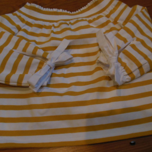 J CREW XXS Yellow Stripe Off-The-Shoulder Top - Picture 5 of 6